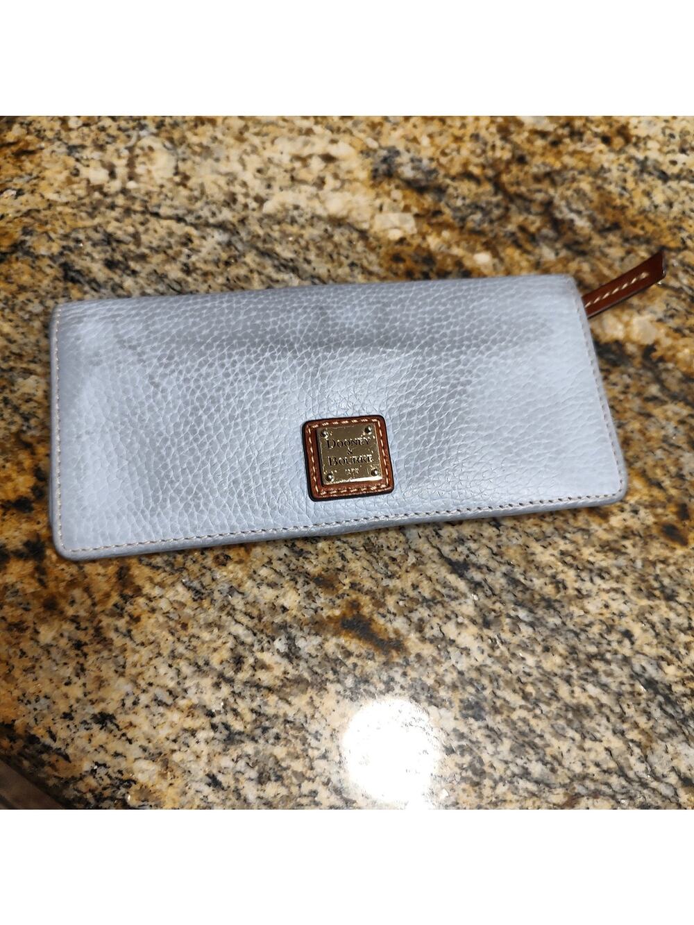 Dooney Bourke Light Blue Leather Wallet with Zipper